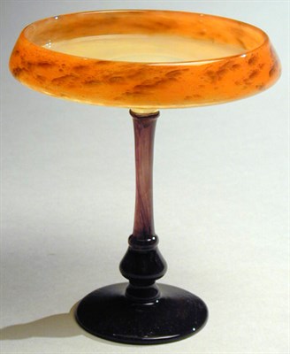 Lot 294 - Schneider Glass Coupe In orange shading to...