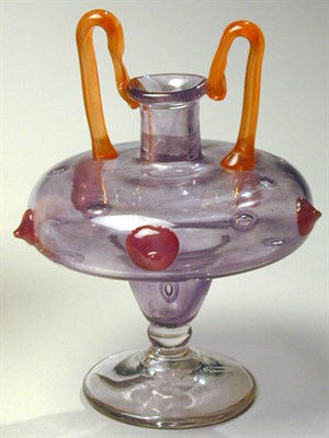 Lot 298 - Schneider Two-Handled Glass Vase Of knopped...