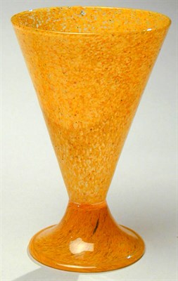 Lot 297 - Schneider Glass Goblet In mottled yellow and...
