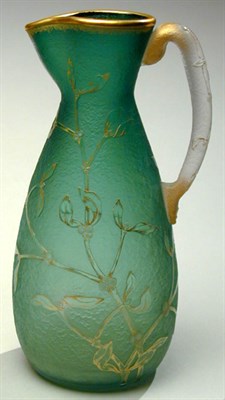 Lot 178 - Daum Nancy Enameled Cameo Glass Ewer Of tall...