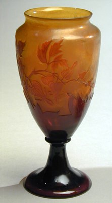 Lot 175 - Galle Cameo Glass Vase Of goblet form, in...