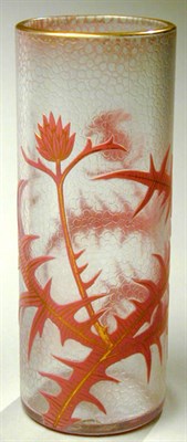 Lot 179 - Vallerysthal Cameo Glass Vase Of cylindrical...