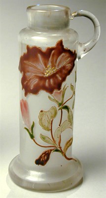 Lot 180 - Galle Enameled Cameo Glass Vase Of cylindrical...