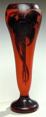 Lot 290 - Le Verre Francais Glass Vase Of tall tapering...