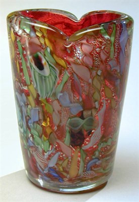 Lot 303 - Italian Glass Vase Of flaring cylindrical form,...