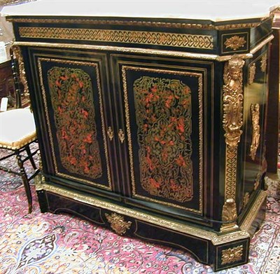 Lot 510 - Boulle Style Gilt-Bronze Mounted Side Cabinet...