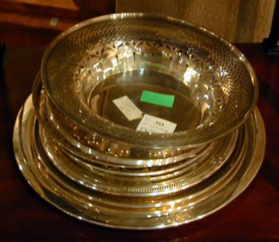 Lot 353 - Group of Eight Sterling Silver Trays and...