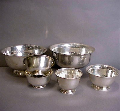 Lot 427A - Group of Six Revere Style Sterling Silver...