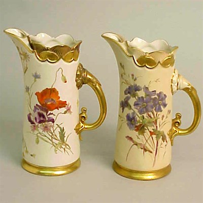 Lot 857 - Group of Four Royal Worcester Ewers Each with...