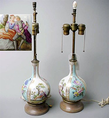 Lot 549 - Pair of Continental Porcelain Vases Each of...