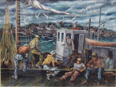 Lot 56 - Lionel S. Reiss American, b. 1894 DOCK WORKERS...