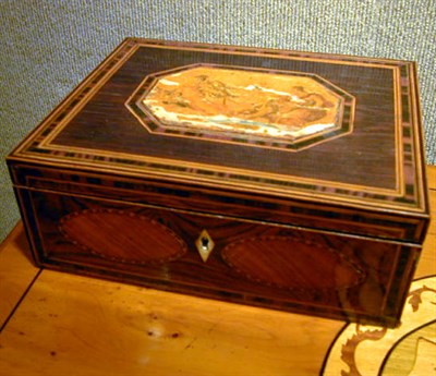 Lot 233 - Regency Style Inlaid Rosewood Box with Figural...