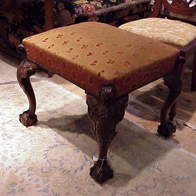 Lot 489 - Pair of Georgian Style Mahogany Stools