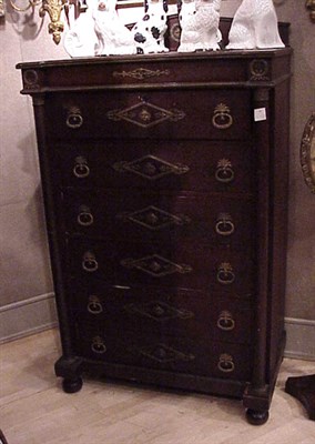 Lot 181 - Empire Style Mahogany Tall Chest of Drawers