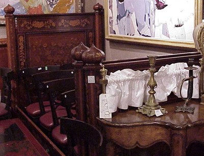 Lot 137 - Pair of Dutch Marquetry Inlaid Mahogany Beds