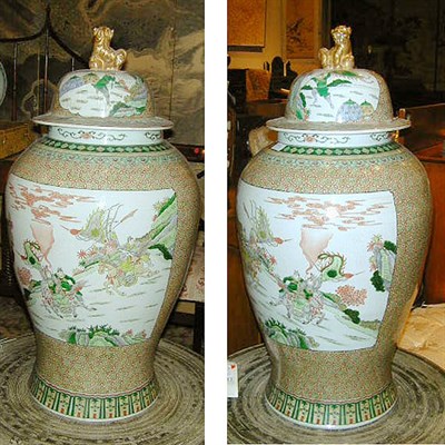 Lot 108A - Pair of Large Chinese Famille Verte Style...