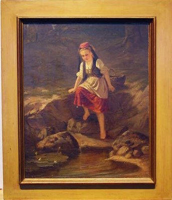 Lot 52 - Attributed to Jan Walraven TESTING THE WATER...