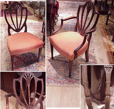 Lot 276 - Set of Eight Regency Style Mahogany Dining...