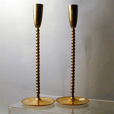 Lot 80 - Pair of Hagenauer Brass Candlesticks Each...