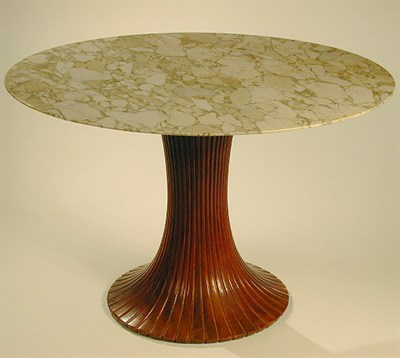 Lot 135 - Marble Top Mahogany Dining Table Attributed to...