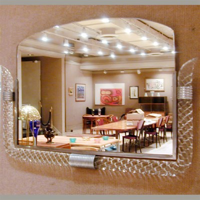 Lot 165A - Italian Glass Framed Mirror Attributed to Seguso