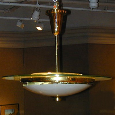 Lot 440 - Brass and Glass Chandelier Arte
