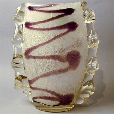 Lot 162 - Seguso Glass Vase Of ovoid form, with a purple...
