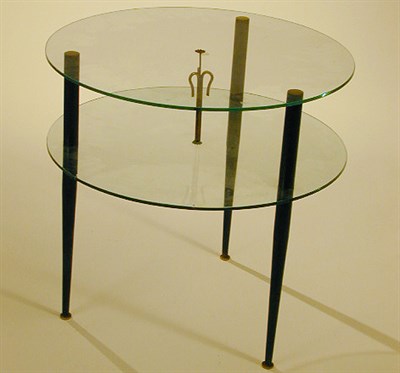 Lot 163 - Brass and Glass Two-Tier Table Arte