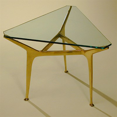 Lot 162 - Brass and Glass Low Table