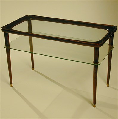 Lot 124 - Glass and Mahogany Side Table Arte