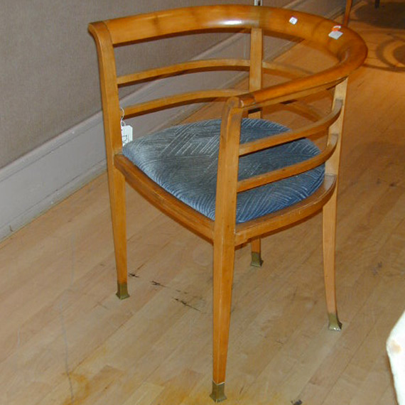 Lot 75 - Art Deco Blond Wood Armchair With continuous...