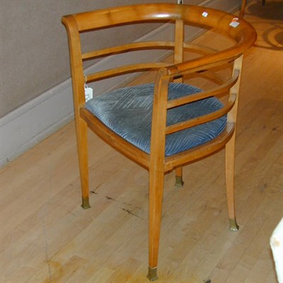 Lot 75 - Art Deco Blond Wood Armchair With continuous...