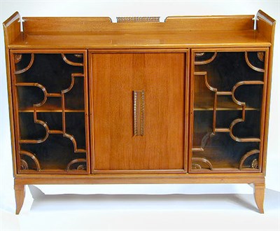 Lot 146 - Italian Fruitwood Server With two glass doors...