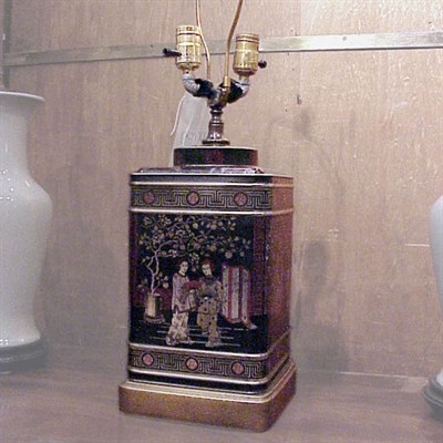 Lot 131 - Pair of Tin Tea Canister Lamps