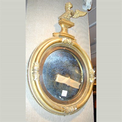 Lot 397 - Federal Gilt-Wood Convex Mirror Set with an...