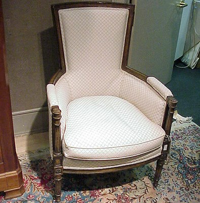 Lot 163A - Pair of Louis XVI Style Upholstered Walnut...