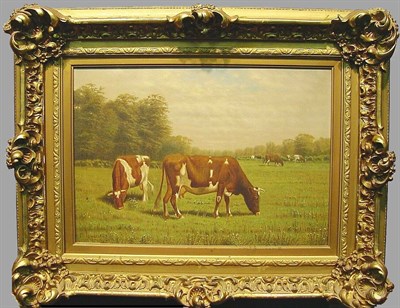 Lot 3 - Clinton Loveridge 1824-1902 CATTLE GRAZING IN...