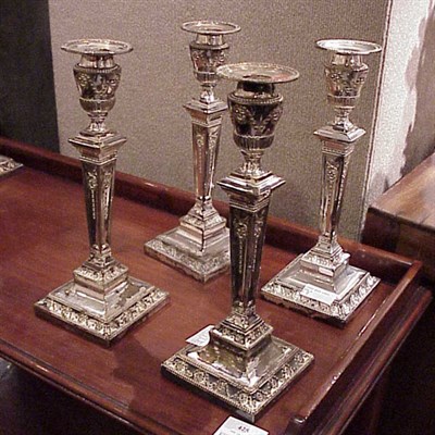 Lot 349 - Group of Eight George III Style Silver Plated...