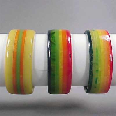 Lot 315 - Group of Three Bakelite Multicolor Laminate...