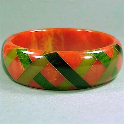 Lot 362 - Bakelite Inlaid Bracelet With multicolor...