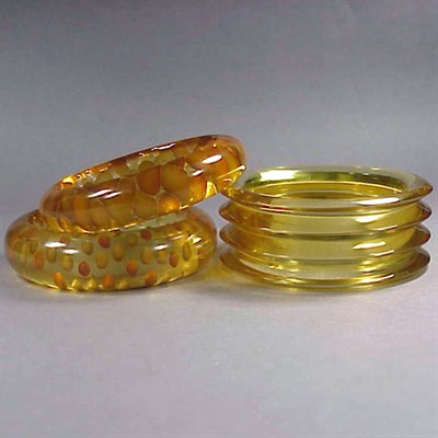 Lot 271 - Group of Three Bakelite Bracelets Two with...