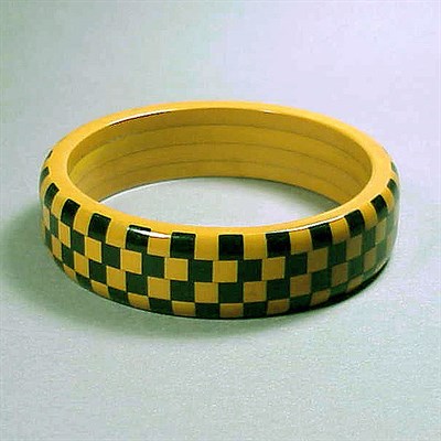 Lot 608 - Bakelite Two-Color Laminate Checkerboard...