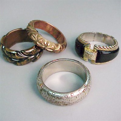 Lot 531 - Group of Metal Overlaid Bracelets Each of...