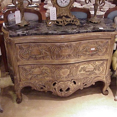 Lot 478 - Italian Rococo Style Marble Top Gilt Painted...