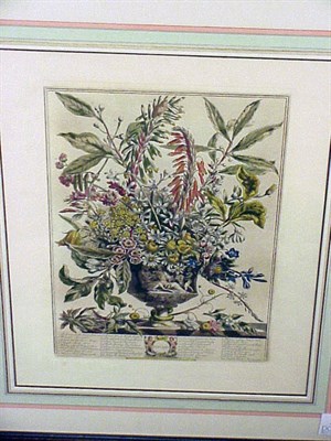 Lot 71 - Robert Furber JANUARY Hand-colored engraving...