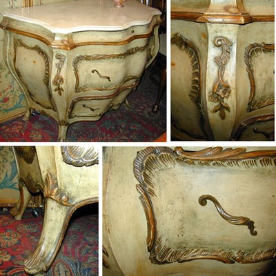 Lot 542 - Italian Rococo Style Painted and Parcel Gilt...