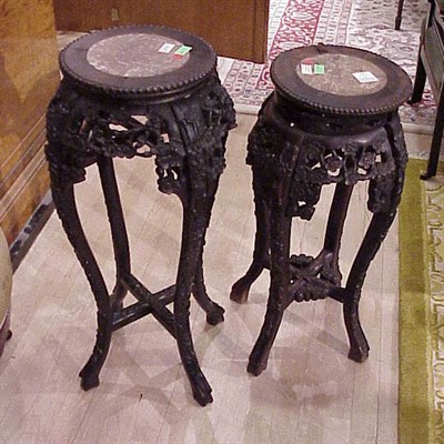 Lot 666 - Two Chinese Hardwood Stands