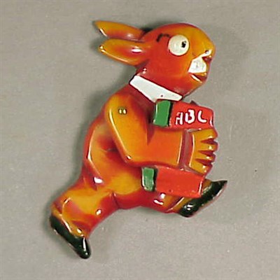 Lot 449 - Bakelite Pivoting Brooch Depicting a rabbit...