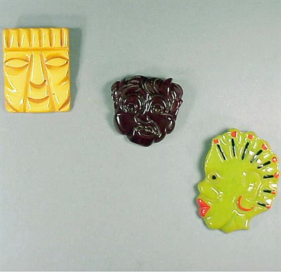 Lot 407 - Group of Three Bakelite Brooches Each...