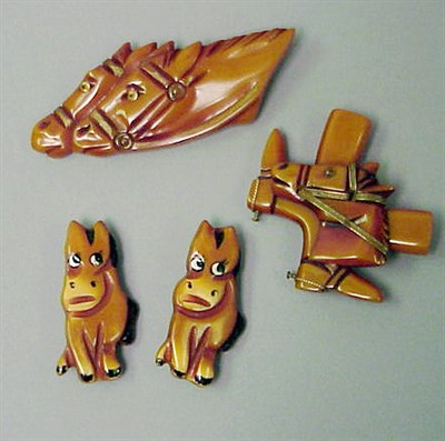 Lot 279 - Group of Four Equestrian Brooches Each of...